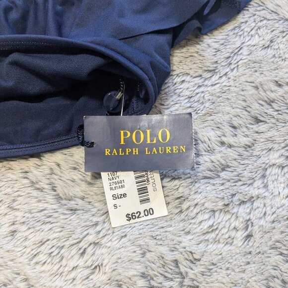 NEW Ralph Lauren Bikini Top Blue Ruffle Off Shoulder Small - Picture 3 of 5